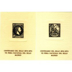 España Spain Hojitas Recuerdo 20/21 1974 FNMT VIIFeria del sello Alegoría de la Justicia
