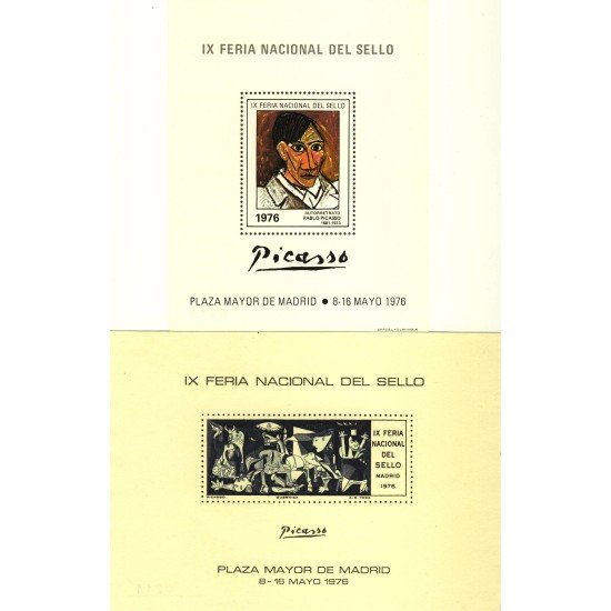 España Spain Hojitas Recuerdo 40/41 1976 FNMT Plaza Mayor de Madrid Picasso