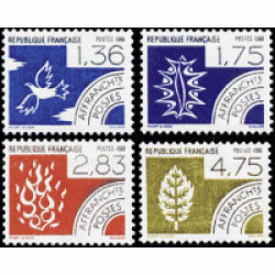 France Francia Preobliterados P- 198/01 1988 Los cuatro elementos Lujo France Francia Preobliterados P- 198/01 1988 Los cuatro elementos Lujo