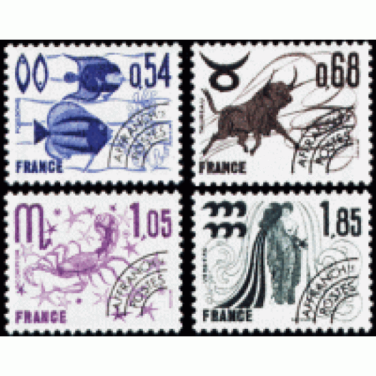 FAU5/S France Francia Preobliterados  P 146/49  1977   Signos de zodiaco Lujo