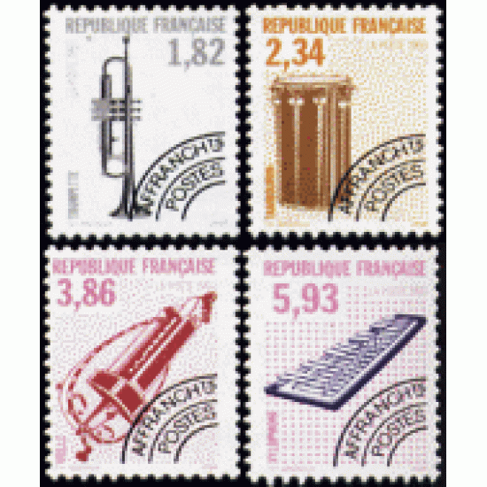 France Francia Preobliterados P- 228/31 1993 Instrumentos musicales Lujo France Francia Preobliterados P- 228/31 1993 Instrumentos musicales Lujo