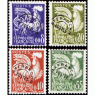 France Francia Preobliterados P- 119/22 1960 Gallo Lujo