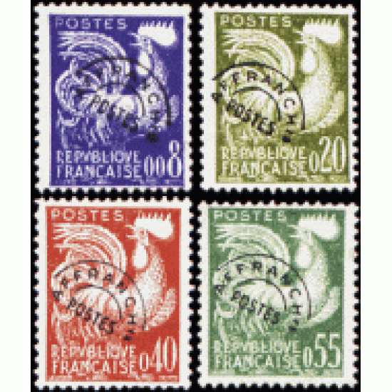 France Francia Preobliterados P- 119/22 1960 Gallo Lujo
