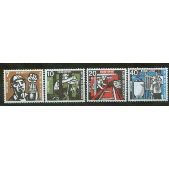 Alemania Federal - 142/45 - GERMANY 1957 Al servicio de la humanidad Homenaje a los mineros Lujo Alemania Federal - 142/45 - GERMANY 1957 Al servicio de la humanidad Homenaje a los mineros Lujo