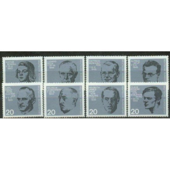 Alemania Federal - 297/04 - GERMANY 1964 20 Aniv. del atentado del 20 de julio -retratos- Lujo Lujo Alemania Federal - 297/04 - GERMANY 1964 20 Aniv. del atentado del 20 de julio -retratos- Lujo Lujo