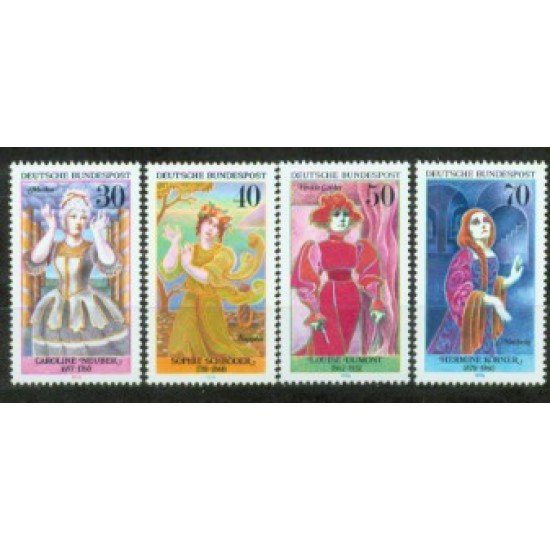 Alemania Federal - 757/60 - GERMANY 1976 Actrices célebres Lujo Alemania Federal - 757/60 - GERMANY 1976 Actrices célebres Lujo