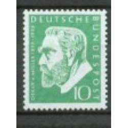 Alemania Federal - 85 - GERMANY 1955 Centenario de a muerte del fundador del Museo nacional Oskar von Miller (1855-1934) (fijasellos) Alemania Federal - 85 - GERMANY 1955 Centenario de a muerte del fundador del Museo nacional Oskar von Miller (1855-1934) (fijasellos)