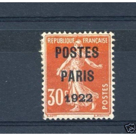 France Francia Preobliterados P- 32- 1922 París 1922 Sin goma Fijasellos France Francia Preobliterados P- 32- 1922 París 1922 Sin goma Fijasellos