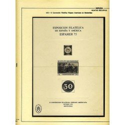 España Spain Hojitas Recuerdo 39 1975 FNMT Exposición Filatélica de España y América Espamer 75 Tirada: 366
