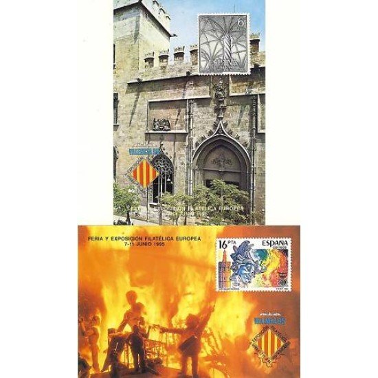 España Spain Hojitas Recuerdo 131/32 1995 FNMT  Valencia 95 Fallas