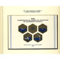 España Spain Hojitas Recuerdo 24 1974 FNMT Campeonato del Mundo de Tetrathlon Tirada: 500