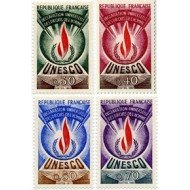 France Francia Servicios 39/42 1969-71 Declaración Universal de los Derechos Humanos Símbolo, llama Lujo France Francia Servicios 39/42 1969-71 Declaración Universal de los Derechos Humanos Símbolo, llama Lujo