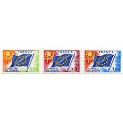 France Francia Servicios 46/48 1975 Consejo de Europa Bandera Lujo