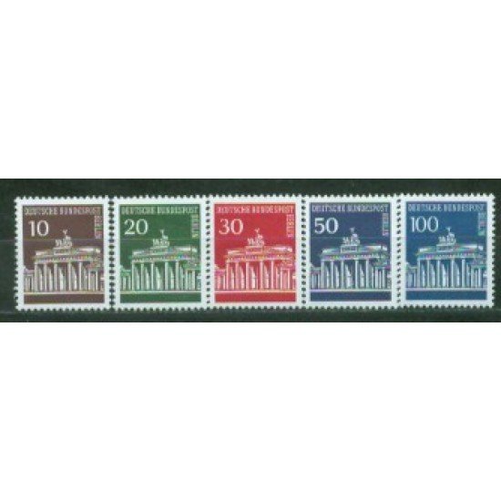  Alemania Berlín - 257/61 - 1966-67 DEUTSCHE Puerta de Brandemburgo Lujo