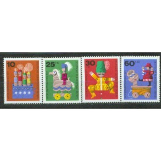  Alemania Berlín - 374/77 - 1971  DEUTSCHE Sorteo de beneficencia-juegos de madera-Lujo