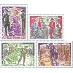 Monaco - 1006/09 - 1975 Cent. muerte de Bizet-creador de Carmen-escenas-Lujo
