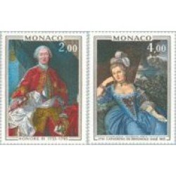Monaco  1029/30 1975 Cuadros de Honoré II y Catherine de Brignole-Sale-príncipes de Mónaco Lujo