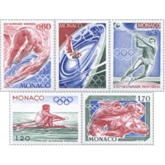 Monaco - 1057/61 - 1976 JJOO de Montreal-disciplinas-Lujo Monaco - 1057/61 - 1976 JJOO de Montreal-disciplinas-Lujo