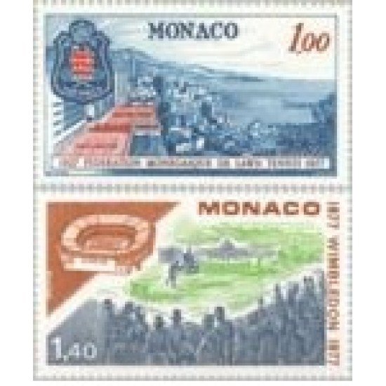 Monaco - 1121/22 - 1977 50º Aniv. Fed. monegasca de tenis y 100º aniv. Wimbledon-Lujo Monaco - 1121/22 - 1977 50º Aniv. Fed. monegasca de tenis y 100º aniv. Wimbledon-Lujo