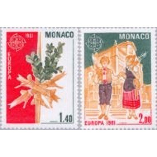 Monaco - 1273/74 - 1981 Europa-folklore-Domingo de Ramos-Lujo Monaco - 1273/74 - 1981 Europa-folklore-Domingo de Ramos-Lujo