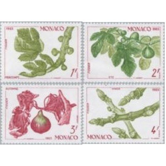 Monaco - 1393/96 - 1983 Las cuatro estaciones de la higuera Lujo Monaco - 1393/96 - 1983 Las cuatro estaciones de la higuera Lujo