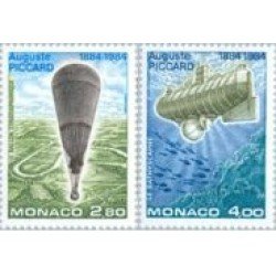 Monaco - 1427/28 - 1984 Cent. de A. Piccard-físico-globo/batiscafo-Lujo Monaco - 1427/28 - 1984 Cent. de A. Piccard-físico-globo/batiscafo-Lujo