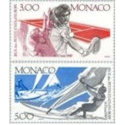 Monaco - 1579/80 - 1987 2º Juegos de los pequeños estados de Europa-tenis/vela-Lujo Monaco - 1579/80 - 1987 2º Juegos de los pequeños estados de Europa-tenis/vela-Lujo