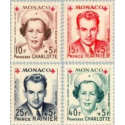 Monaco - 334A/37A - 1949 Princesa Charlotte Rainiero III -Cruz Roja- Lujo Monaco - 334A/37A - 1949 Princesa Charlotte Rainiero III -Cruz Roja- Lujo