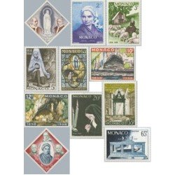 Monaco - 492/02+A69/70 - 1958 Cent. de las apariciones de Lourdes Lujo