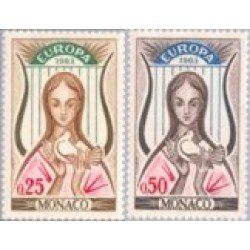 Monaco - 618/19 - 1963 Europa-mujer y paloma-Lujo