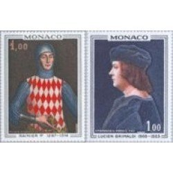 Monaco - 734/35 - 1967 Príncipes de Mónaco-cuadros del Palacio Real-Lujo