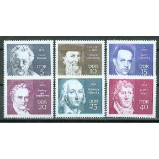 Alemania Oriental - 1228/33 - GERMANY 1970 Personalidades Lujo Alemania Oriental - 1228/33 - GERMANY 1970 Personalidades Lujo