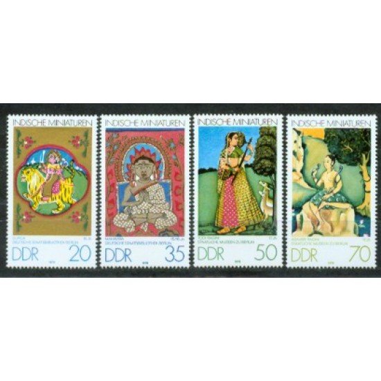 FAU1/VAR1/S Alemania Oriental  DDR  Nº 2083/86  1979 Miniaturas de la India del museo de Berlín Lujo