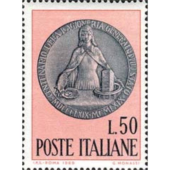 Italia - 1033 - 1969 Cent. de la Contabilidad del Estado Lujo Italia - 1033 - 1969 Cent. de la Contabilidad del Estado Lujo