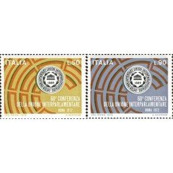 Italia - 1107/08 - 1972 60ª Conf. de la Unión iterparlamentaria-Roma-Lujo