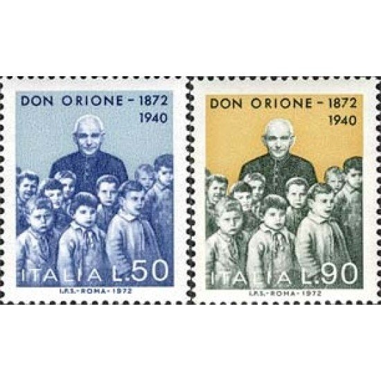 Italia - 1121/22 - 1972 Cent. del padre salesiano Don Orione Lujo Italia - 1121/22 - 1972 Cent. del padre salesiano Don Orione Lujo
