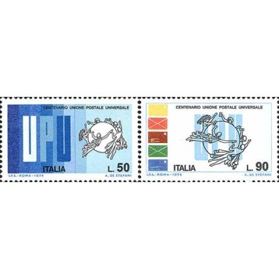 Italia - 1197/98 - 1974 Cent. del UPU Lujo Italia - 1197/98 - 1974 Cent. del UPU Lujo