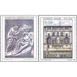 Italia - 1208/09 - 1974 4º Cent. muerte G. Vasari y 6º cent .J. de la Quercia-obras-Lujo