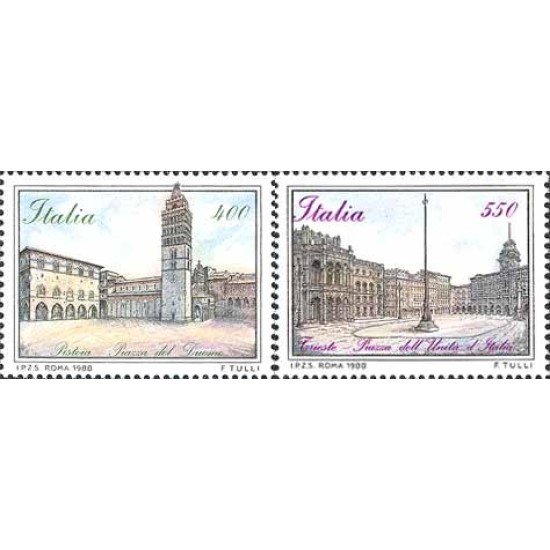Italia - 1787/88 - 1988 Plazas y pueblos de Italila Lujo