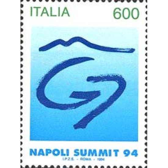 Italia - 2076 - 1994 Cumbre de paises industrializados-G7/logo-Lujo Italia - 2076 - 1994 Cumbre de paises industrializados-G7/logo-Lujo