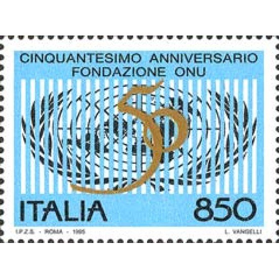 Italia - 2108 - 1995 50º Aniv. de la ONU-emblema- Lujo Italia - 2108 - 1995 50º Aniv. de la ONU-emblema- Lujo