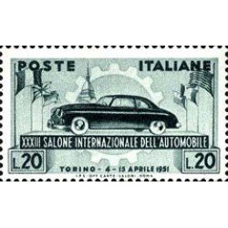Italia - 593 - 1951 33º Salón inter. del automóvil Lujo