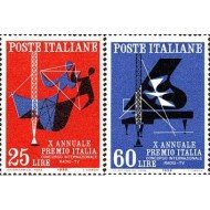 Italia - 776/77 - 1958 10º Aniv. del premio inter. de radio-TV  Lujo