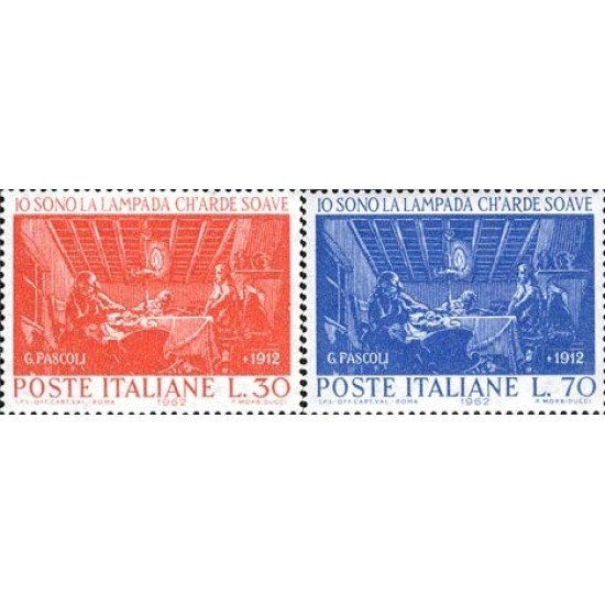 Italia - 862/63 - 1962 50º Aniv. muerte del poeta G. Pascoli Lujo