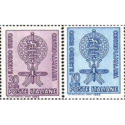 MED/S Italia Italy Nº 876/77 1962 Erradicación del paludismo Lujo MED/S Italia Italy Nº 876/77 1962 Erradicación del paludismo Lujo