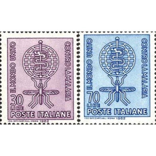 MED/S Italia Italy  Nº 876/77  1962  Erradicación del paludismo Lujo