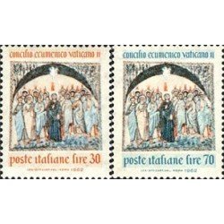 REL/S Italia Italy Nº 879/80 1962 Concilio ecunénico del Vaticano Lujo REL/S Italia Italy Nº 879/80 1962 Concilio ecunénico del Vaticano Lujo