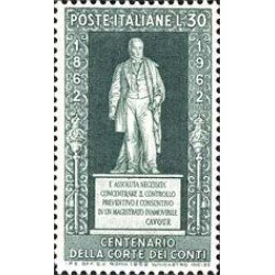 Italia - 881 - 1962 Cent. del tribunal de cuentas-estatua de Cavour- Lujo