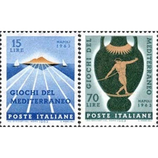 Italia - 893/94 - 1963 Juegos dep. del Mediterráneo-Nápoles-Lujo Italia - 893/94 - 1963 Juegos dep. del Mediterráneo-Nápoles-Lujo