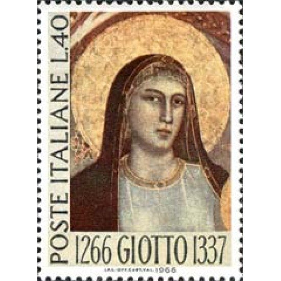 REL/S Italia Italy Nº 957 1966 5º Cent. del pintor Giotto-Madonna-Lujo REL/S Italia Italy Nº 957 1966 5º Cent. del pintor Giotto-Madonna-Lujo